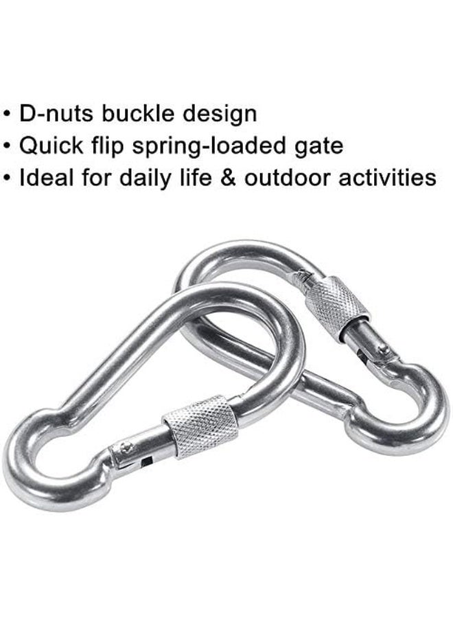 Vok 2Pcs Stainless Steel Spring Snap Key Chain Clip Hook Screw Gate Buckle with Screw Gate Lock for Home,Outdoor Camping,Hiking Fishing,Traveling,Backpack - Image 5